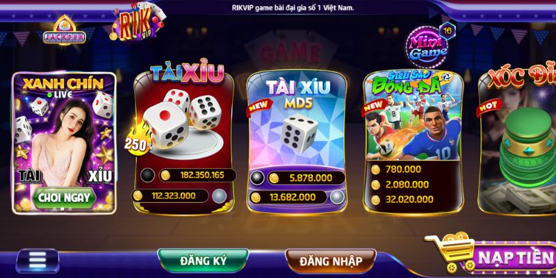 Chơi game giải trí ăn tiền thật hợp pháp tại Rikvip