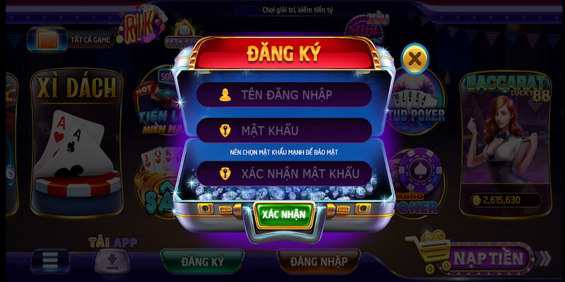 Các bước để tham gia chơi game bài Rikvip là rất đơn giản